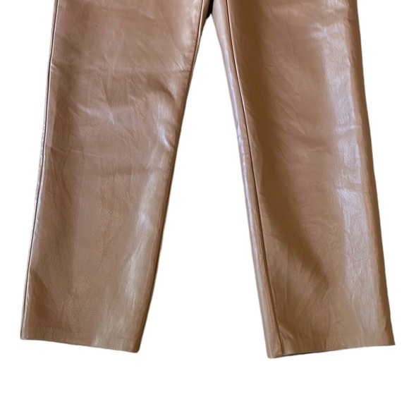 Aritzia Wilfred “The Melina” Camel Vegan Leather High Waist Cropped Pants - 6 - Picture 7 of 16